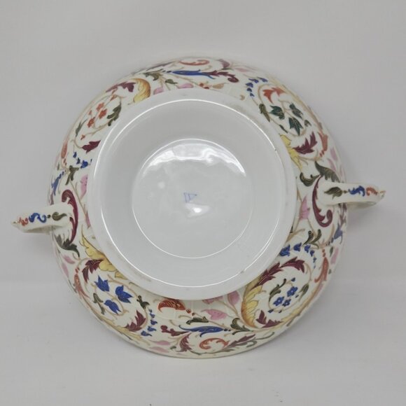Antique Paris Porcelain Handpainted Footed Centerpiece Tazza Bowl Persian Motif - Picture 9 of 9
